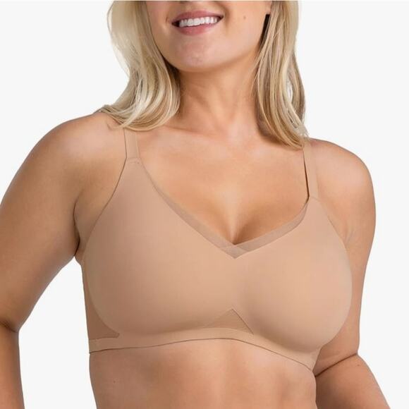HoneyLove Women's Wire Free Wireless Crossover Bra Tan Size 2X 42 C/D - Picture 1 of 10